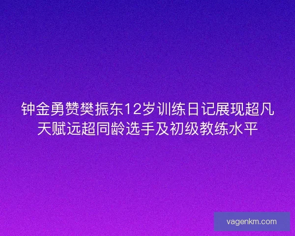 钟金勇赞樊振东12岁训练日记展现超凡天赋远超同龄选手及初级教练水平