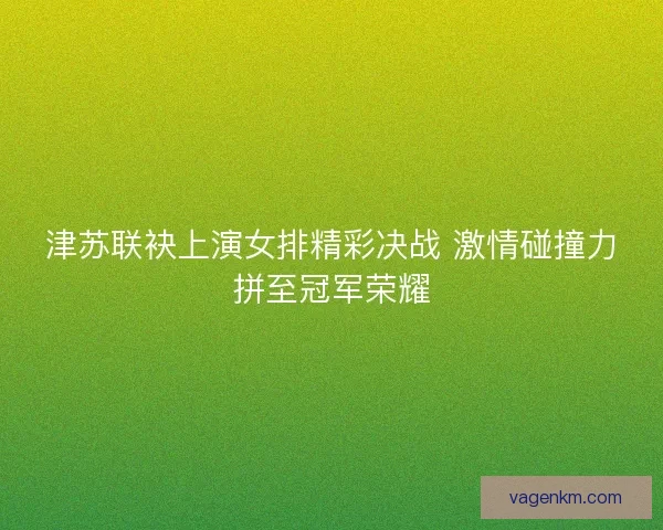 津苏联袂上演女排精彩决战 激情碰撞力拼至冠军荣耀