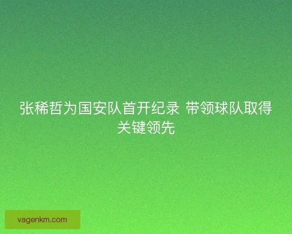 张稀哲为国安队首开纪录 带领球队取得关键领先